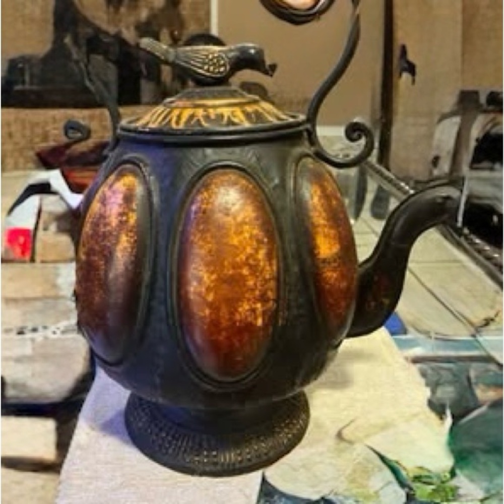 Vintage Black and Gold Teapot